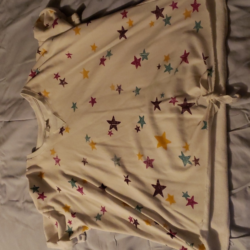 Cato star print knotted sweatshirt tee white 22/24w